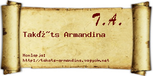 Takáts Armandina névjegykártya